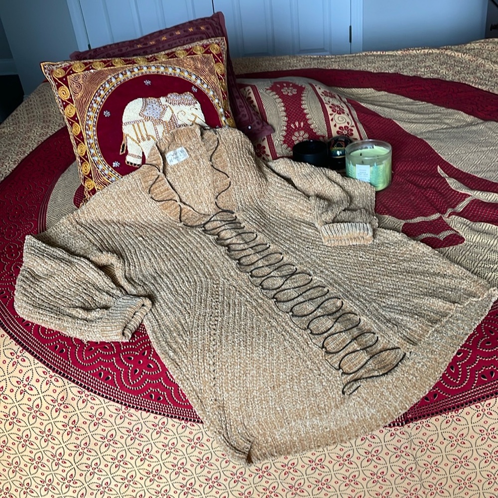 One of a kind Poof Apparel chenille sweater